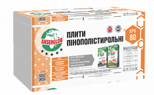 Плити пінополістирольні Anserglob EPS-80 1*0.5м  50мм 1уп-12шт