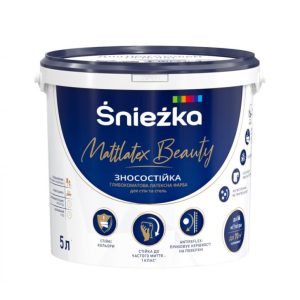 Фарба латексна зносостійка Sniezka Mattlatex BEAUTY 5л (6,8кг)