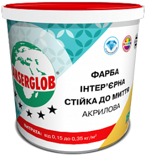 Фарба ANSERGLOB інтерєрна стійка домиття акрилова 4,2кг