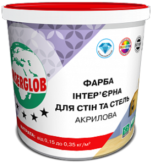 Фарба ANSERGLOB  інтерєрна для стін та стелі акрилова 1,4 кг