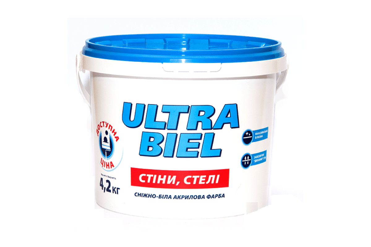Фарба акрилова Sniezka Ultra Biel сніжно-біла 3л (4,2 кг)