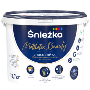 Фарба латексна зносостійка Sniezka Mattlatex BEAUTY 10л (13,7кг)