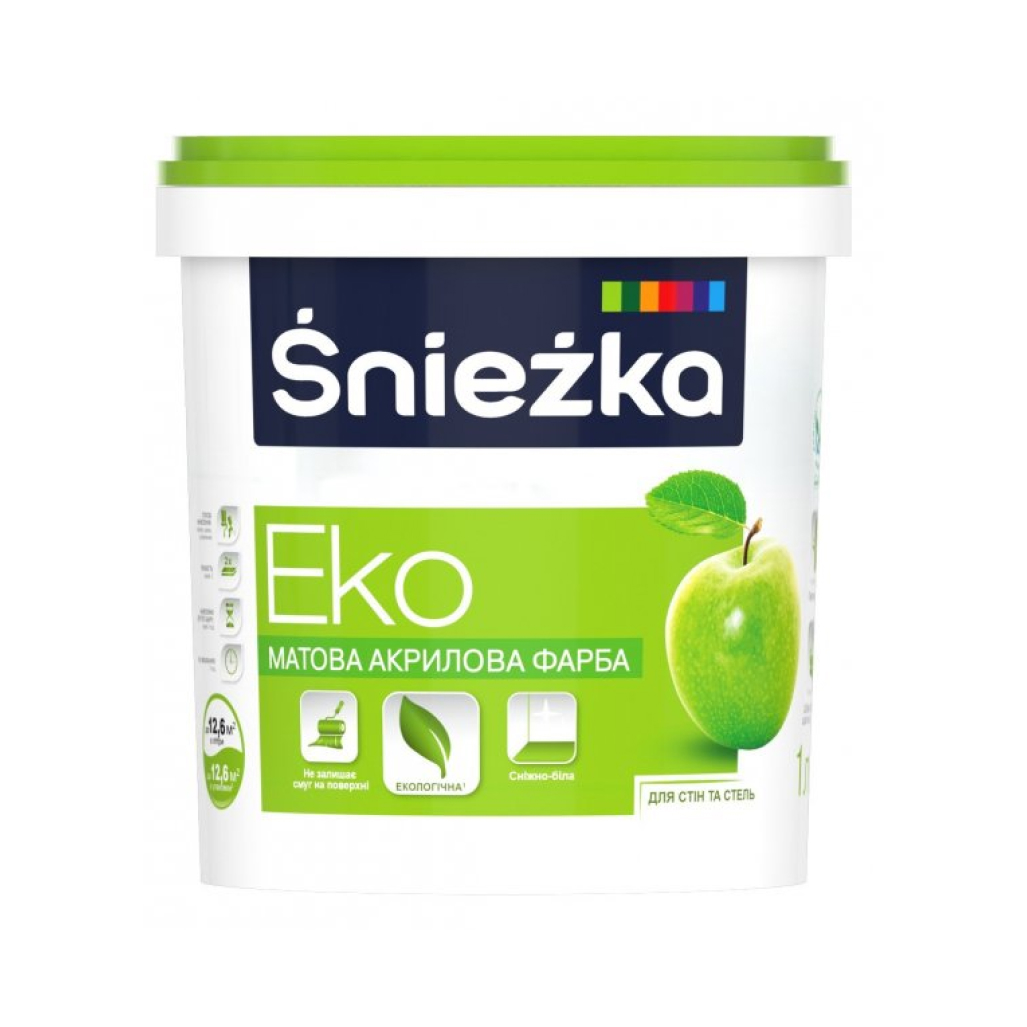 Фарба акрилова Sniezka Еко 1л (1,4кг)
